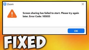 Ошибка 105035 при демонстрации экрана в zoom windows 7